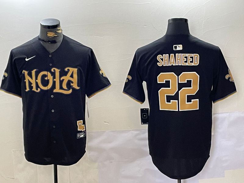Men New Orleans Saints #22 Shaheed Black Joint Name 2024 Nike Limited NFL Jersey style 1->indianapolis colts->NFL Jersey